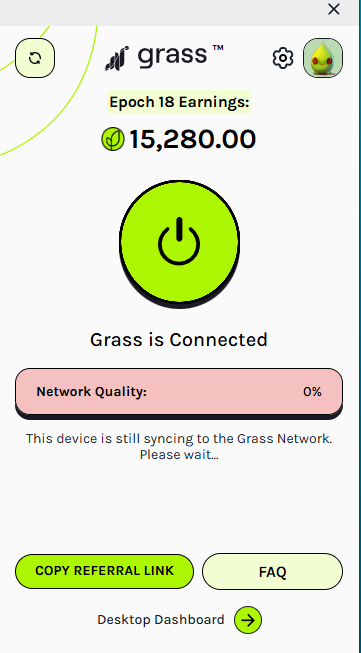 Grass AI node mining dashboard and points airdrop guide