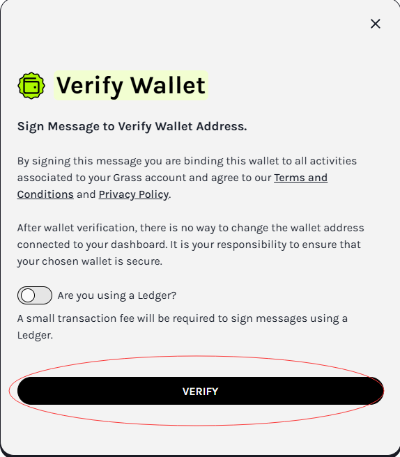 verify grass wallet connection phantom